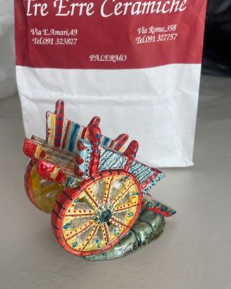 Carretto siciliano in ceramica artigianale