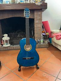 Chitarra ffalstaff blu con custodia e poggia chita