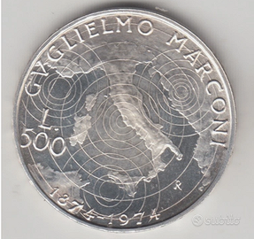 500 lire argento 100° nascita di Guglielmo Marconi
