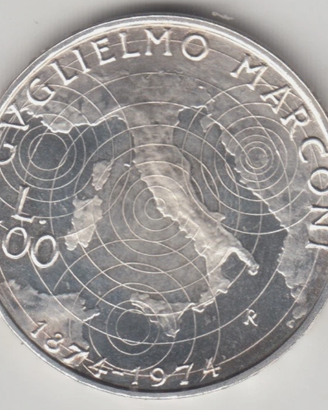 500 lire argento 100° nascita di Guglielmo Marconi