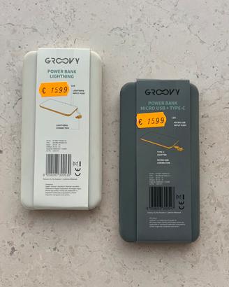 PowerBank 4000mAh GROOVY slim cavo integrato nuovi