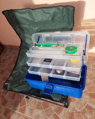 cassetta pesca NUOVA+sedia pescatore