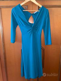 Vestito Blu Ottanio con Scollo