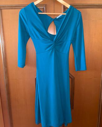 Vestito Blu Ottanio con Scollo