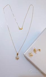 Set collana e orecchini punto luce in oro 18kt 750