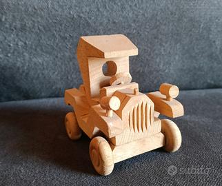 macchina d'epoca in legno Soprammobile gioco 9 cm