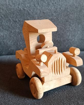 macchina d'epoca in legno Soprammobile gioco 9 cm