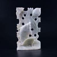 Antica scultura in giada bianca Latian naturale