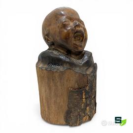 SCULTURA LEGNO NEONATO - GABRIELE MOSSA (ATTR.)