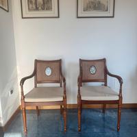 Set 5 sedie vintage in legno , paglia di vienna