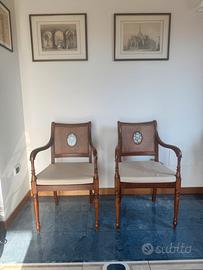 Set 5 sedie vintage in legno , paglia di vienna