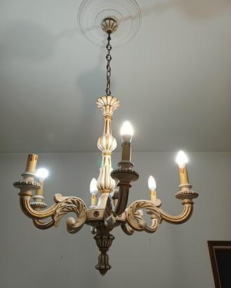 lampadario a sospensio vintage legno
