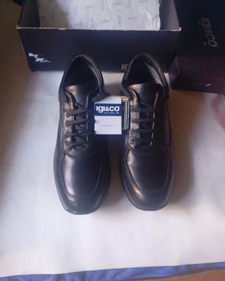 Scarpe da uomo, igi&CO, in pelle nera, numero 46