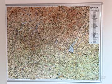 Lavagna Mappa Lombardia Magnetica 112x90
