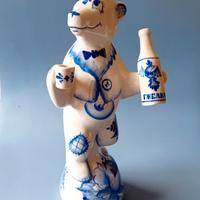 Caraffa russia Orso Gzhel porta candela