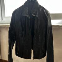 Giacca biker effetto pitonato