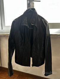 Giacca biker effetto pitonato