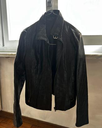 Giacca biker effetto pitonato