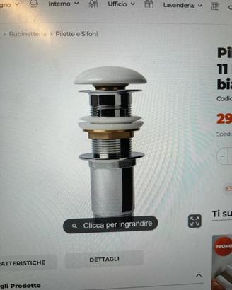 Piletta click-clack universale bianca