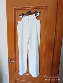 pantaloni estivi donna lunghi Bershka bianchi 38