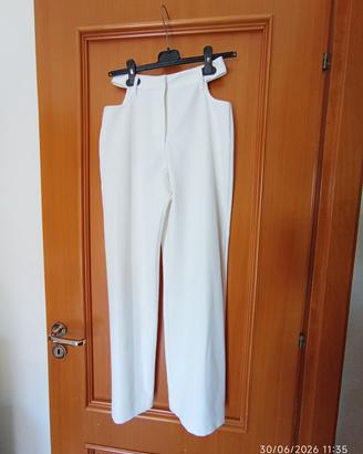 pantaloni estivi donna lunghi Bershka bianchi 38
