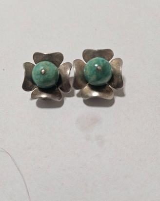 Orecchini in argento e turchese