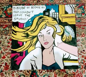 Tela quadro pop art dipinto a mano effetto fumetto