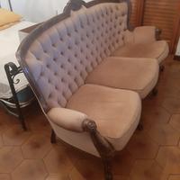 Divano e poltrone in velluto stile Luigi XIV