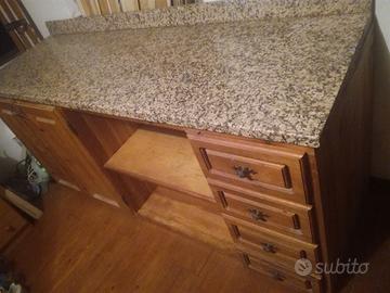 Mobile legno massello con granito