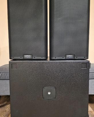 Impianto audio 2X QSC K10.2 + SUB KS112 + custodie