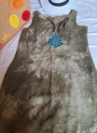 Vestito casual in tessuto fluido, effetto tie-dye