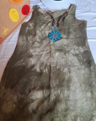 Vestito casual in tessuto fluido, effetto tie-dye
