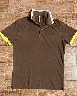 Polo SUN68 Uomo Small Stripe Fluo