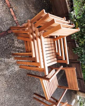 Seggiole da giardino impilabili in legno acacia