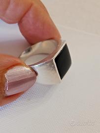 anello uomo argento 925 e onice