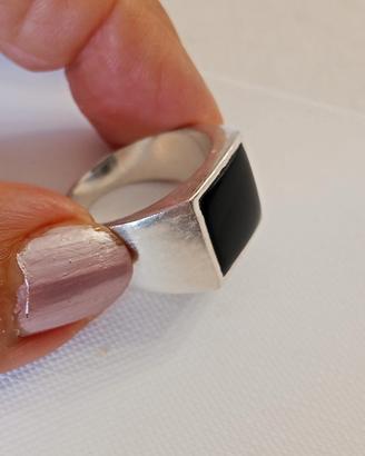 anello uomo argento 925 e onice