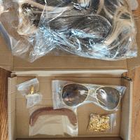 maschera carnevale anni 70-80 occhiali parrucca 