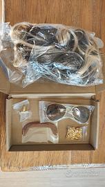 maschera carnevale anni 70-80 occhiali parrucca 