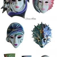 7 Maschere da collezione stile veneziano