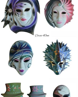 7 Maschere da collezione stile veneziano