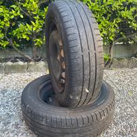 2 cerchi in ferro + gomme estive 165/65/14