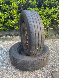 2 cerchi in ferro + gomme estive 165/65/14