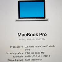 Macbook pro  13 retina 