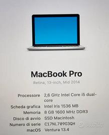 Macbook pro  13 retina 