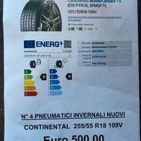 Pneumatici  continental invernali( nuovi)