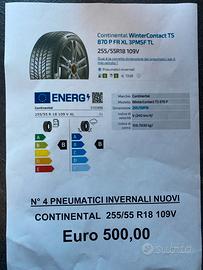 Pneumatici  continental invernali( nuovi)
