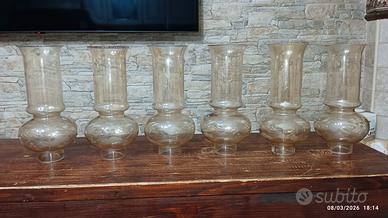 6 lumi stupendi in vetro color ambra