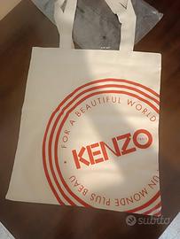 tote bag Kenzo, in canvas di cotone ecrù 