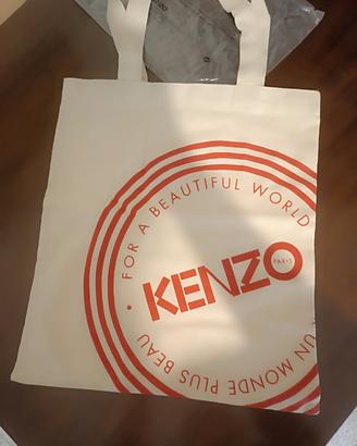 tote bag Kenzo, in canvas di cotone ecrù 