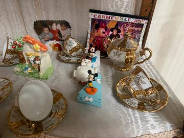 Servizio da tè/caffè in porcellana bianca e oro